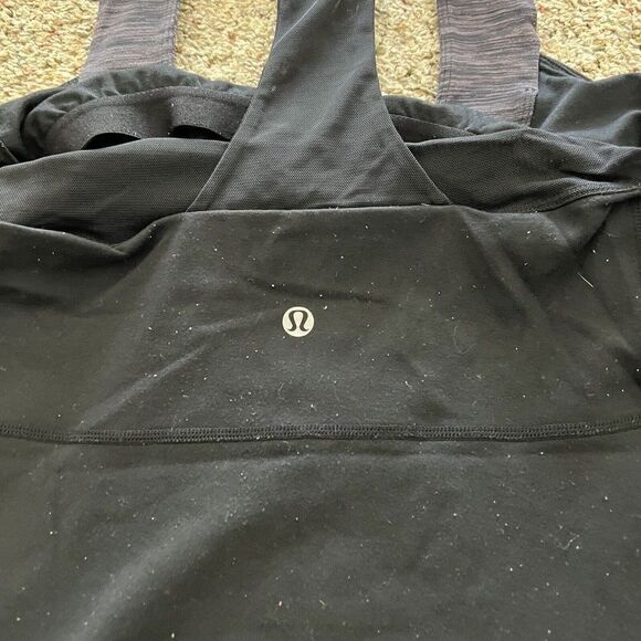 LULULEMON Scoop Me Up Tank Sport Top Size 8 Black Gray Workout - Picture 5 of 7